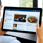 **Prompt 1: Digital News Immersion**
    A focused professional individual, fully clothed in modest, comfortable, and appropriate attire, is sitting at a clean, modern desk. They are looking intently at a tablet displaying a Portuguese news website, styled like "RTP Notícias" or "Globo.com," with various headlines and articles visible. A warm cup of coffee rests nearby on the desk. The background is a softly blurred, bright home office or study space, suggesting a calm and conducive learning environment. The subject displays perfect anatomy, correct proportions, well-formed hands, and a natural, relaxed pose. Professional photography, high resolution, soft natural lighting, safe for work, appropriate content, fully clothed, family-friendly.
